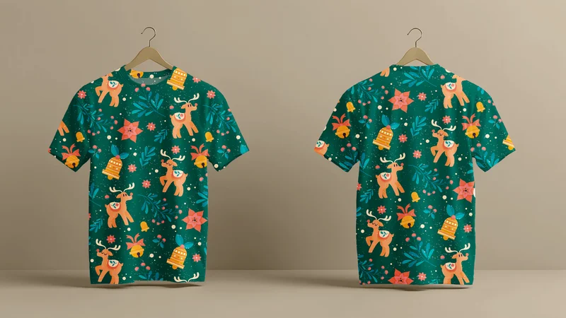 сублимационные футолки: різдвяні олені